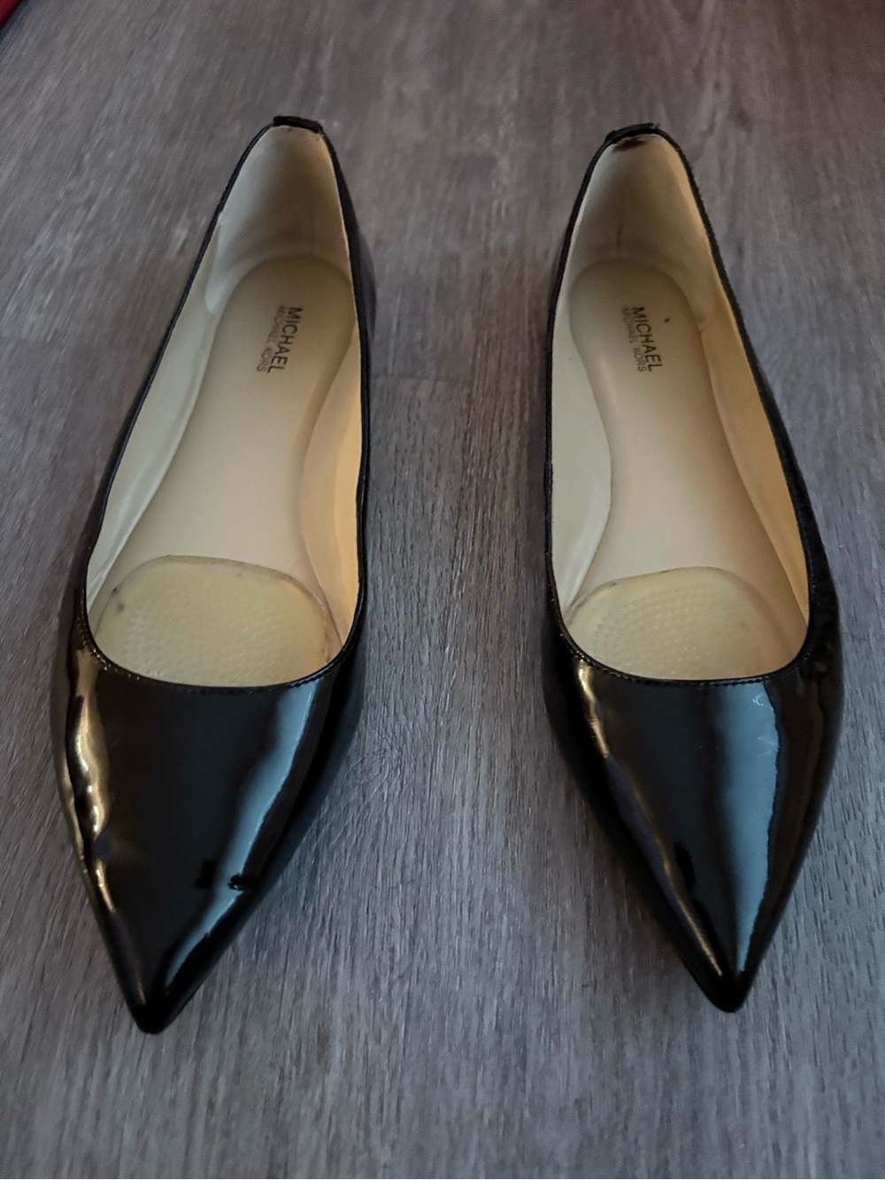 MICHAEL Michael Kors Black Patent Pointed-Toe Flats